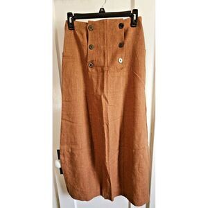Vtg j Morgan Puett 100% Wool Maxi Skirt high waisted w pockets Woman Sz S/M